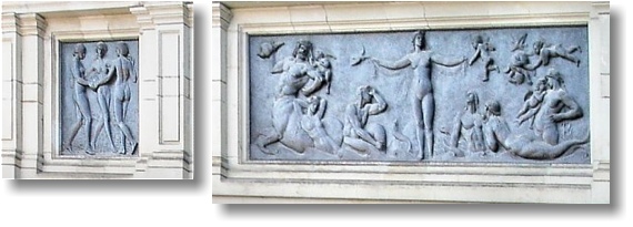 Reliefs an der Nordfassade des Ostflügels des Albertinums