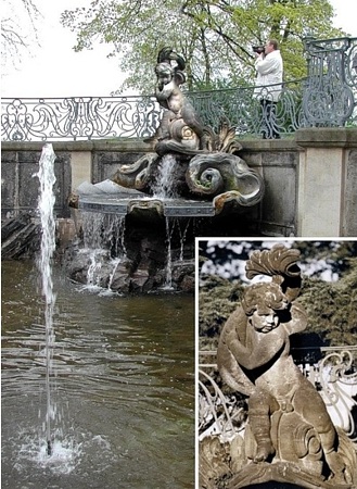 Delphinbrunnen im Br&uuml;hlschen Garten