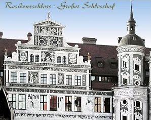 Rekonstruierte Renaissance-Fassade im Schlosshof