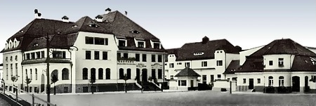 Eingangsbereich des Dresdner Vieh- und Schlachthofes kurz nach dem Bau