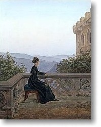 C.D.Friedrich - Das Kreuz im Gebirge, C.G.Carus - Frau auf dem Söller