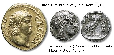 Aureus "Nero" und Tetradrachme