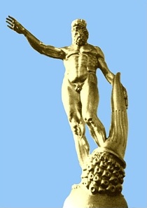 Goldener Rathausmann auf dem Turm des Neuen Rathauses