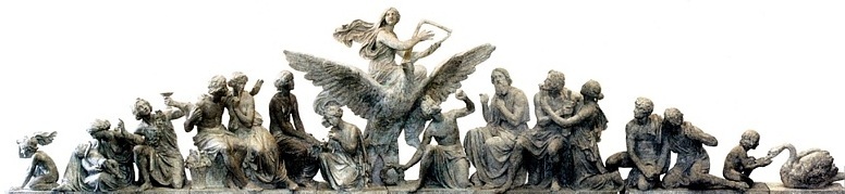 Gipsmodell für den Giebelschmuck "Die Musik" des Ersten Hoftheaters von Ernst Rietschel