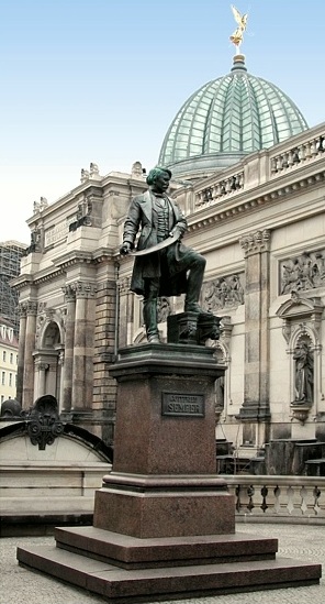 Bronzestandbild Gottfried Sempers auf der Brühlschen Terrasse