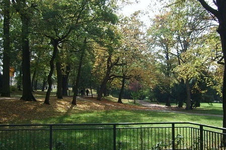 Parkanlage im grünen Ring der Freiberger Altstadt
