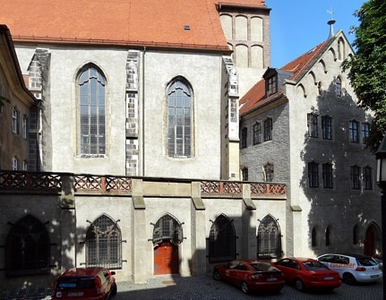 Meißen - Kreuzgang an der Rückseite der Franziskanerkirche