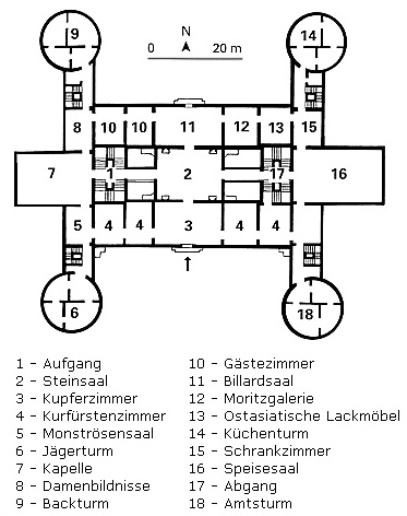 Erstes Obergeschoss von Schloss Moritzburg