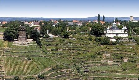 Spitzhaus und Bismarckturm in Radebeul