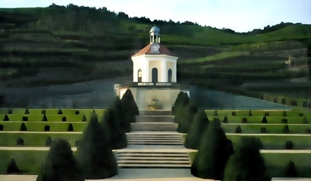 Belvedere von Schloss Wackerbarths Ruhe (Aquarell)