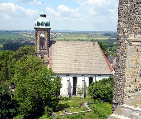 Pfarrkirche Stolpen, von der Burg gesehen