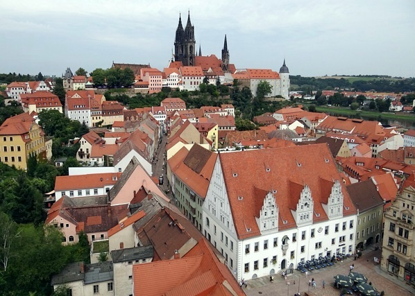 Blick vom Frauenkirchturm auf Meißen