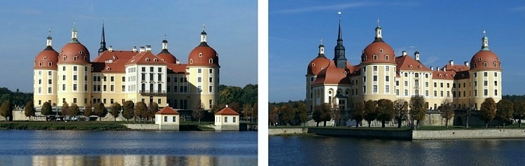 Barockschloss Moritzburg - Ansichten von Südwest und Südost