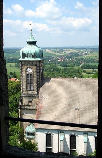 Pfarrkirche Stolpen, von der Burg gesehen