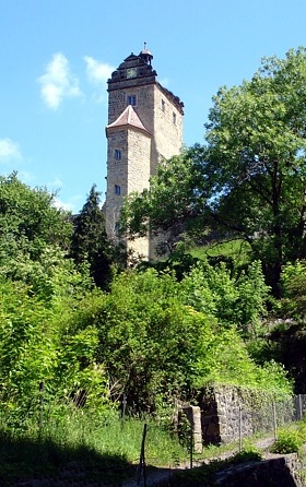 Nordseite des Seigerturms der Burg Stolpen