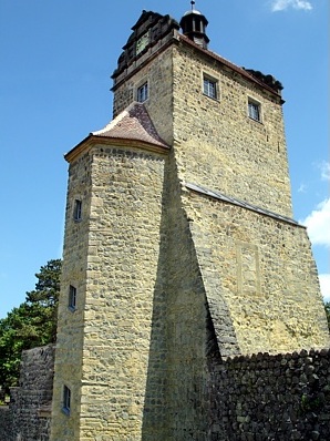 Nordwestseite des Seigerturms der Burg Stolpen