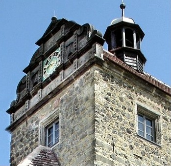 Spitze des Seigerturms der Burg Stolpen